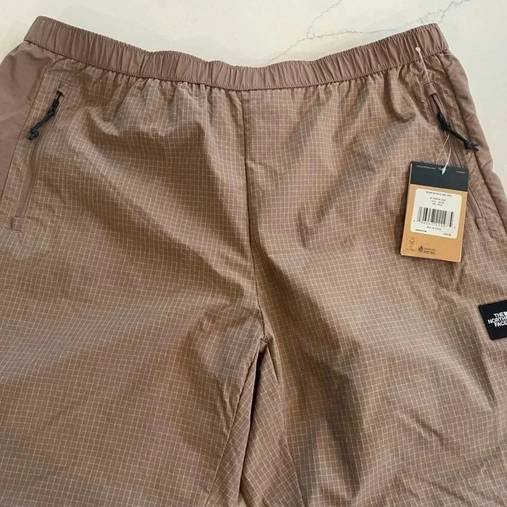 The North Face Convin Windwall‎ Nylon Tan/White Micro Check Pants Men’s XXL NWT